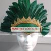 Tocado gorro plumas salsa