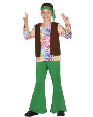 Disfraz hippie niño pantalón verde