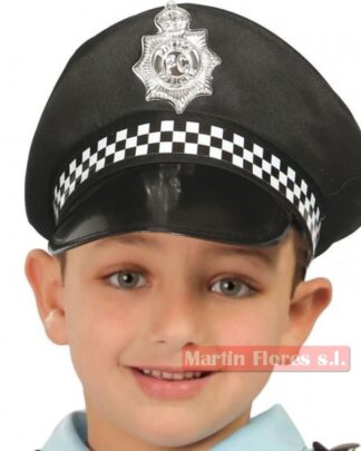 Gorra policía infantil negra