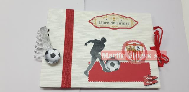 Libro de firmas primera comunión temática fútbol con boli