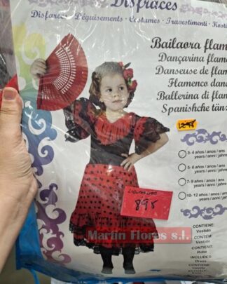 Disfraz flamenca rojo niña
