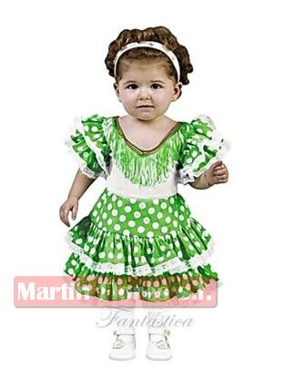 Disfraz flamenca verde niña