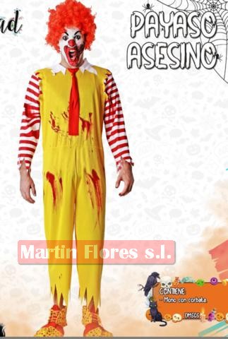 Disfraz payaso asesino amarillo