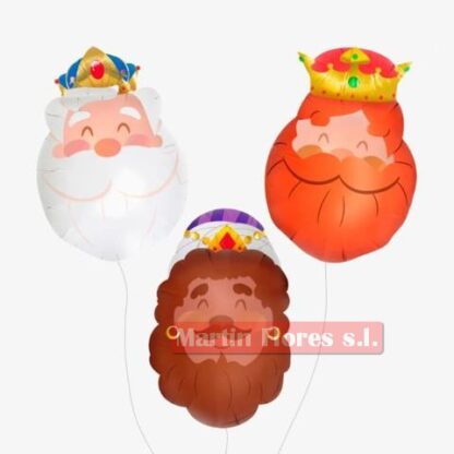 Globos foil 3u cabezas reyes magos